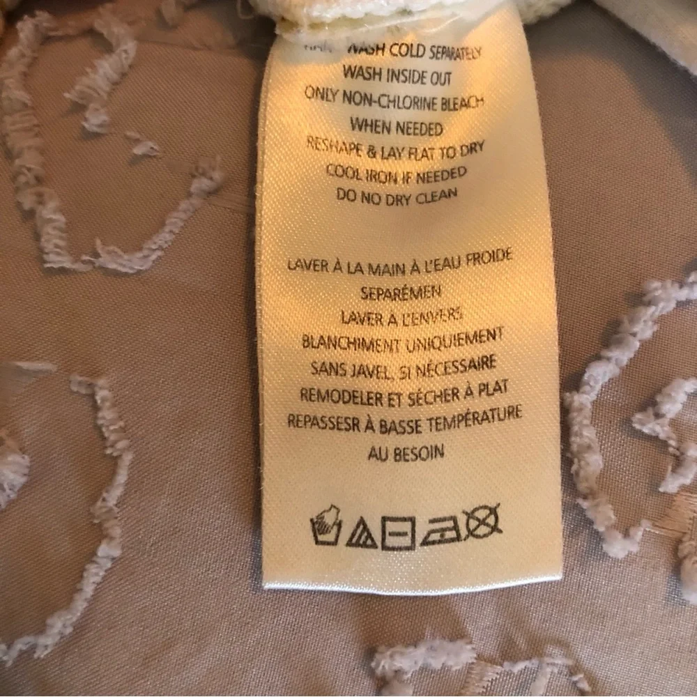 Anthropologie Cream and Brown Embroidered Blouse w/Embellishments Throughout